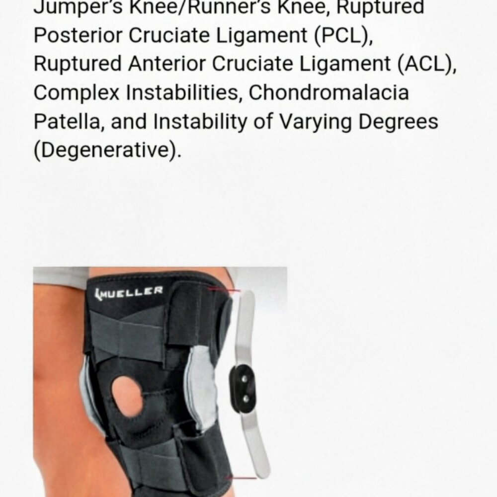 Mueller SELF ADJUSTING Hinged Knee Brace Max Support ONE SIZE Relieve Knee Pain